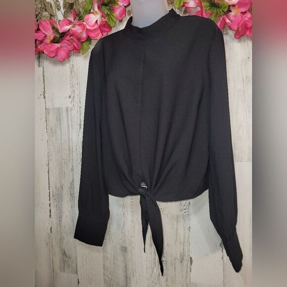 NWT Avec Les Filles Tie Front Blouse - Picture 5 of 11